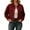 Red, variant on Rutainlusire Womens Fashion Lapel Corduroy Buttoned Truck Jackets 2026 Ladies' Casual Solid Color Lapel Button Long Sleeved Cardigan Jacket