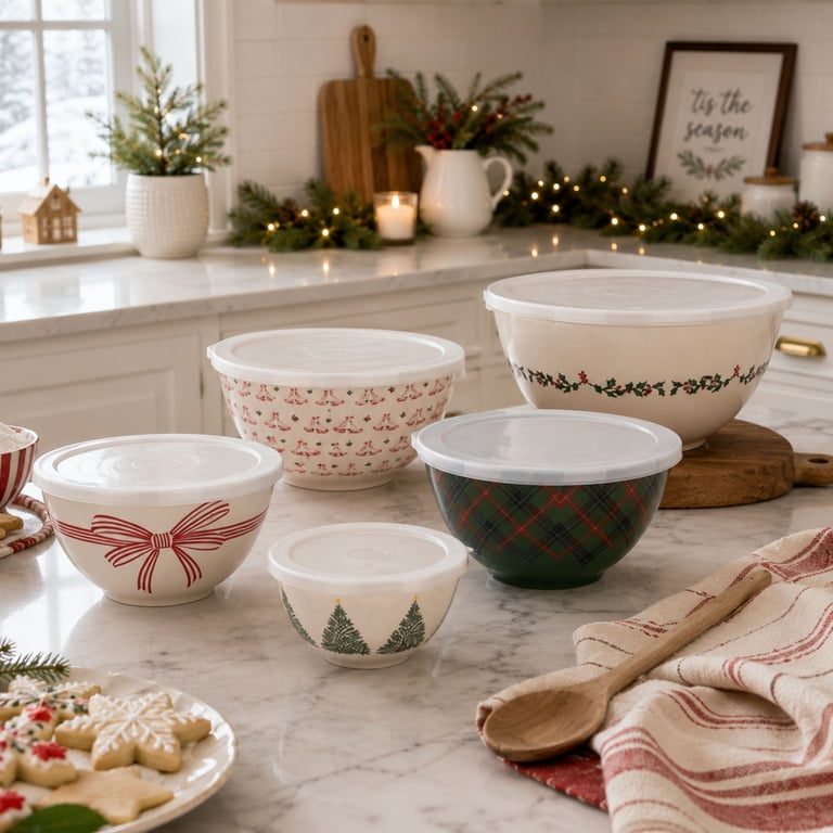 Jessie James Decker 10-Piece Holiday Mixing Bowl Set With Lids photo 2