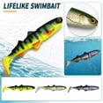 thumbnail image 2 of Soft Fishing Lure, Lifelike Fins Three-Joint Big T-Tail PVC Material 6.3 in 0.88 oz Realistic Swimbait Gear to Catch Bass Trout Salmon Saltwater Freshwater Tackle, 2 of 6