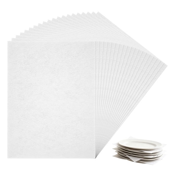 Sekonow 20 Pack Platter Storage Dividers - 15.8x11.8in Long Felt Porcelain Plate Dish Protectors, Serving Tray Separators Pads for Stacking in Cabinet or China Storage Containers