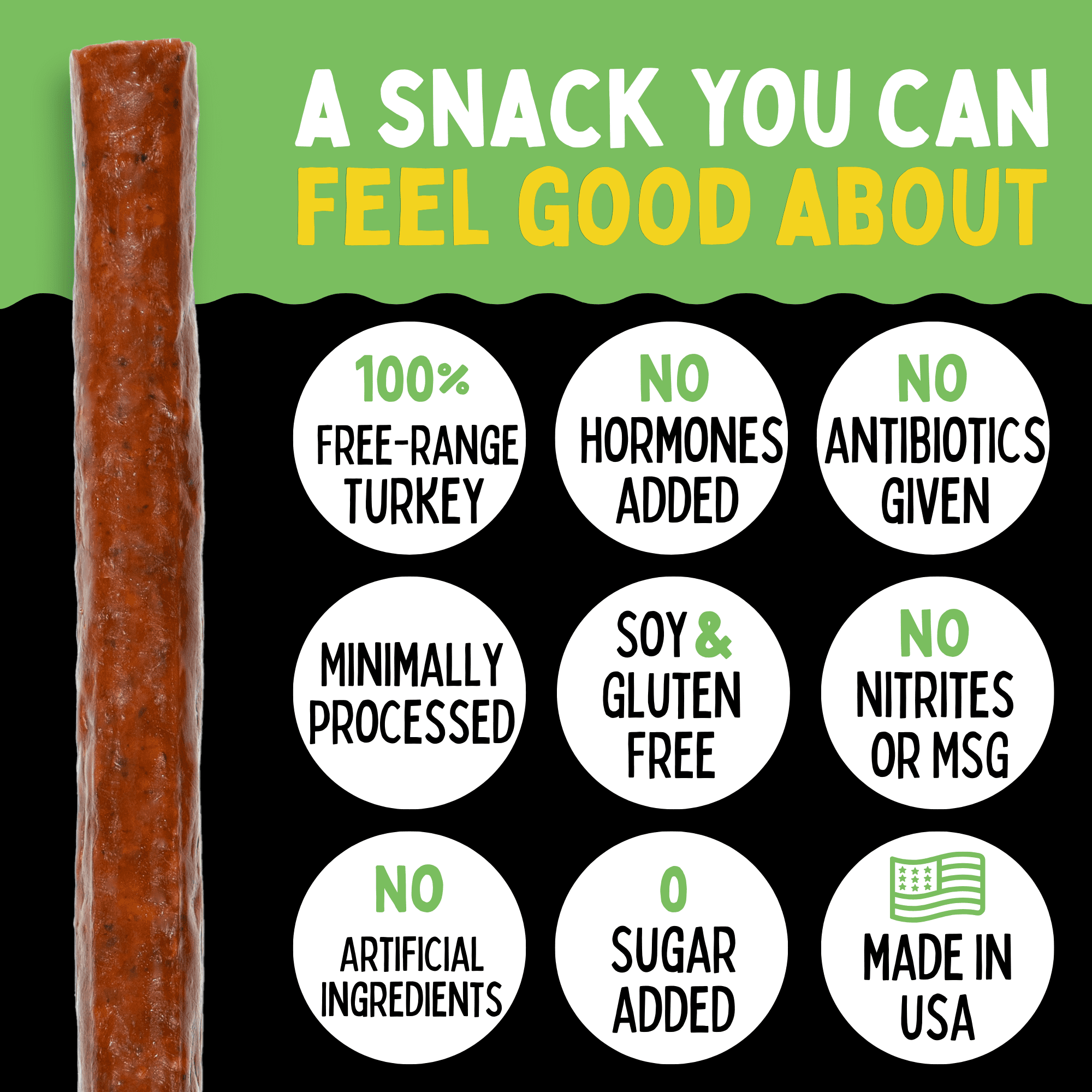 Sogo Snacks Turkey Jerky Sticks, Variety Pack, Ketogenic, Low Carb, No Sugar, 24 Count, 1 oz