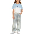 thumbnail image 2 of Amidoa Girls Summer Outfit Sets 2 Piece T-Shirt Short Sleeve and Casual Pants Set Kids Clothing Sets Blue Size 10, 2 of 9