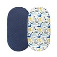 thumbnail image 1 of Xuewenshw 2PCS Baby Mose Sheet Bassinet Sheet Cradle Sheet Adapts To Rectangle Oval Pram Bassinet Pads Minky Dot Cartoon Fitted Sheet Set Baby Turban, 1 of 6