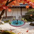 thumbnail image 3 of Outdoor Hanging Birdbath with Solar Fountain, Large Hanging Bird Bath with Solar Pump&Glass Bowl, Attracts Hummingbirds & Garden Birds for Backyard Patio Decor (Purple), 3 of 5