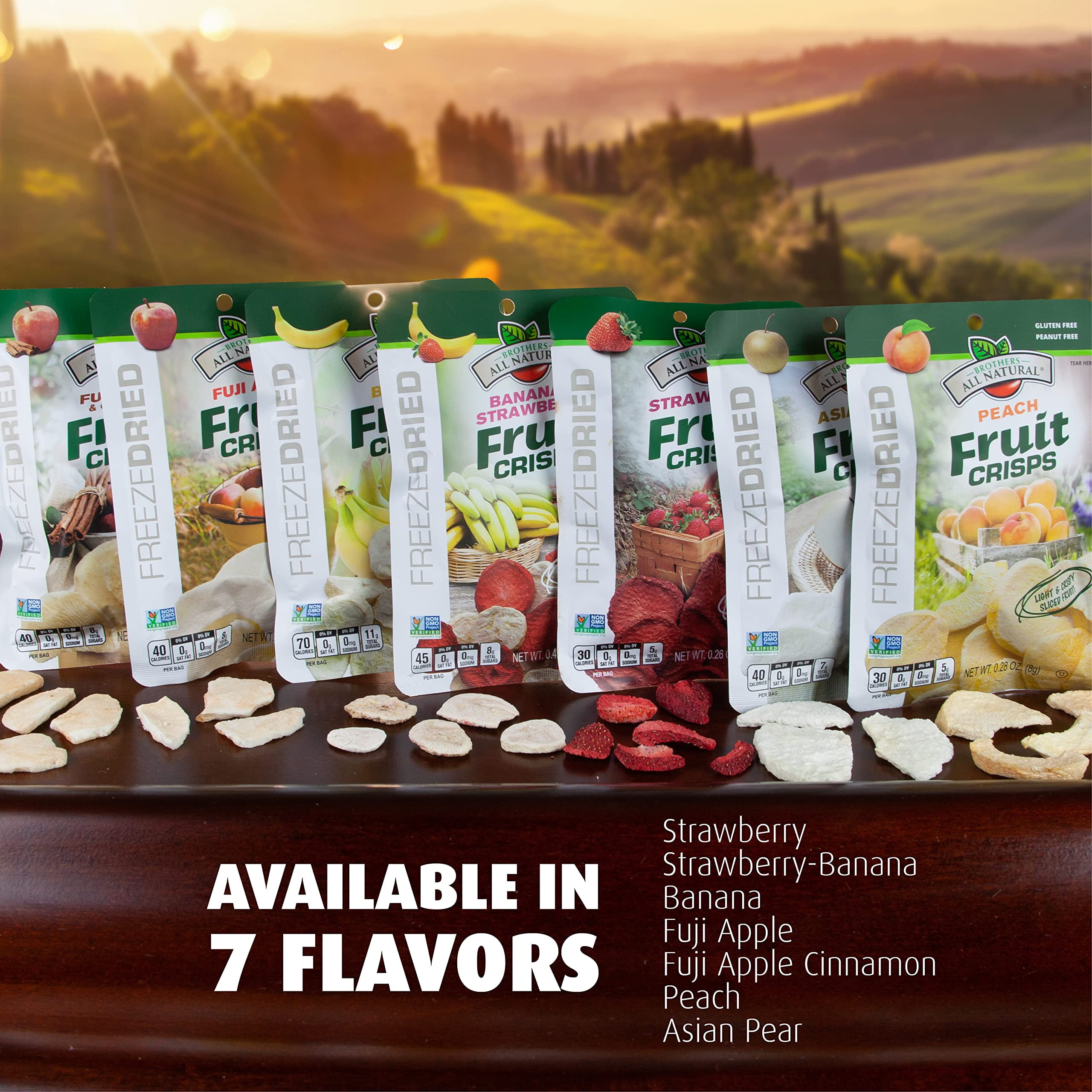 Brothers All Natural, Strawberry Freeze Dried Fruit Crisps, Gluten Free, Non-GMO, Nothing Added, 0.26 oz. (Pack of 24)