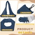 thumbnail image 3 of Uxcell 4 Paquete Bolsa de Viaje Plegable con Asas, Bolsas de Compras Reutilizables de Tela de Poliéster Ligera, Bolsa de Compras Lavable para Mujeres y Hombres, Almacenamiento de Playa, Azul Marino, 3 of 7