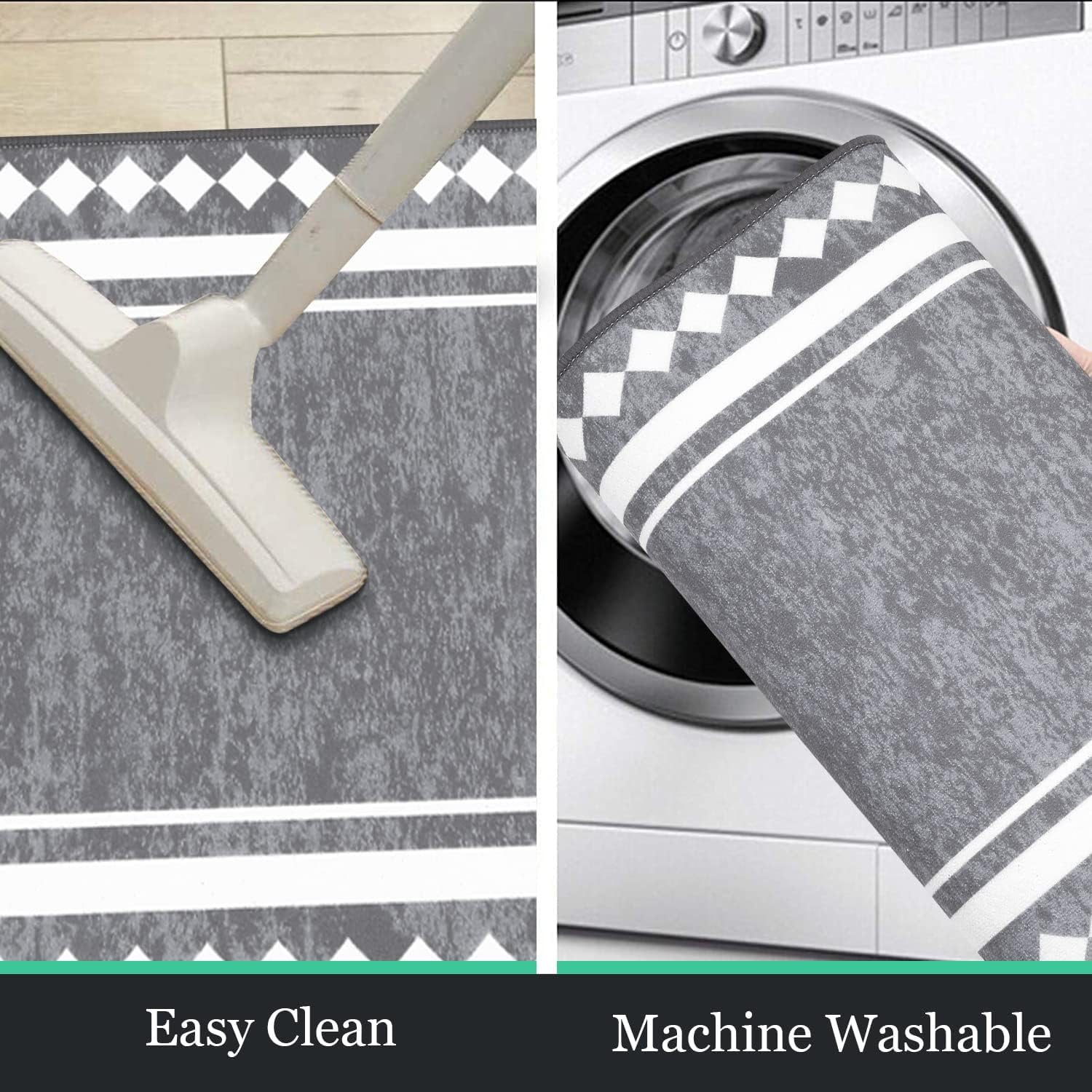 Farmhouse Kitchen Rugs Sets of 3 Non Slip Washable Kitchen Rugs and Mats Boho Kitchen Mats for Floor Kitchen Runner Rug Kitchen Carpet Rug Runner for Hallways Kitchen Laundry