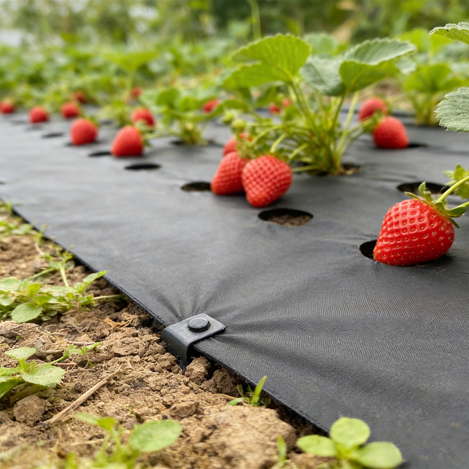 VividGarden Perforated Non-Woven Weed Barrier Fabric, 2.62 ft Wide And 45 ft Long, Includes 12 Premium garden stakes