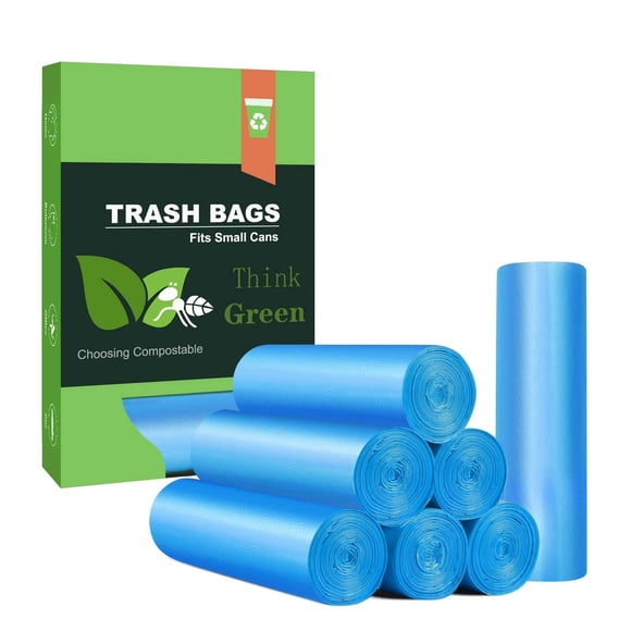 Bolsas de basura AYOTEE compostables 15-23 L, 100 unidades, azules
