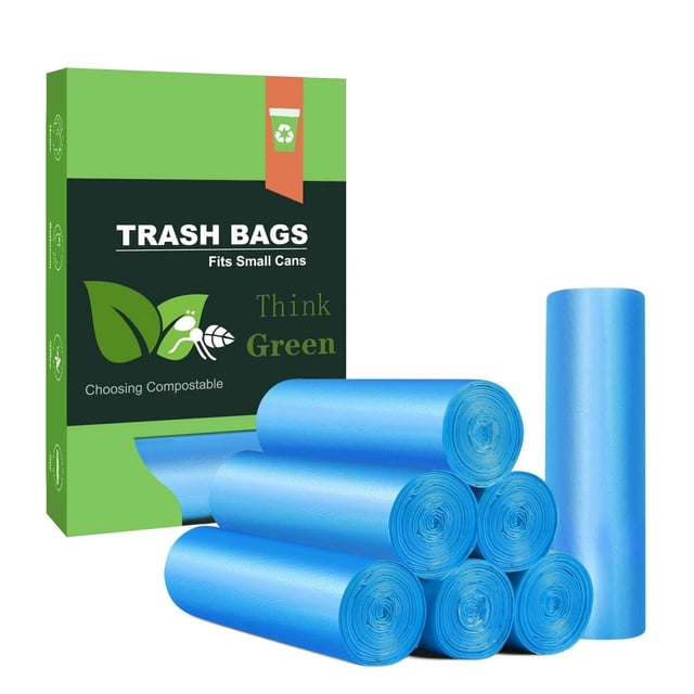 Bolsas de basura AYOTEE compostables 15-23 L, 100 unidades, azules