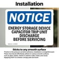 thumbnail image 3 of (2 Pack) Energy Storage Device Capacitor Trip Unit OSHA Notice Sign, 3 of 7