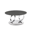 thumbnail image 4 of Casabianca Home Satellite round extendable swivel coffee table in gray marbled porcelain.-Color:Gray,Material:PORCELAIN, 4 of 5