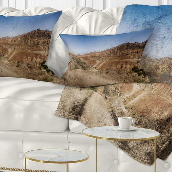 Designart Hatta Mountains Landscape - Photography Throw Pillow - 12x20