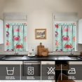 thumbnail image 4 of Kitchen Curtains 36 Inch Short - 3 Panel Set, Crab Sea Life Theme, Rod Pocket Window Curtain, 100% Polyester for Tropical Farmhouse Kitchen, Nautical Decor, Easy Wash, 4 of 6