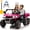 Pink, variant on 24V Ride on Toys with Remote Control, 2 Seater Electric Powered Ride on Dump Truck , 4WD 6-Wheel UTV Car w/ Tipping Bucket Trailer, Shovel, Suspension, Bluetooth Music, Big Kids, Pink