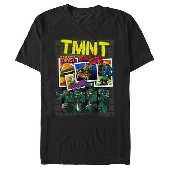 Men's Teenage Mutant Ninja Turtles Character Photos  Graphic Tee Black 3X Large
