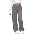 thumbnail image 5 of Besolor Yoga Pants for Girls Elastic High Waist Wide Leg Sweatpants Casual Loose Thin Teen Kids Loungewear Workout Trousers(10-11 Years,Dark Gray), 5 of 7