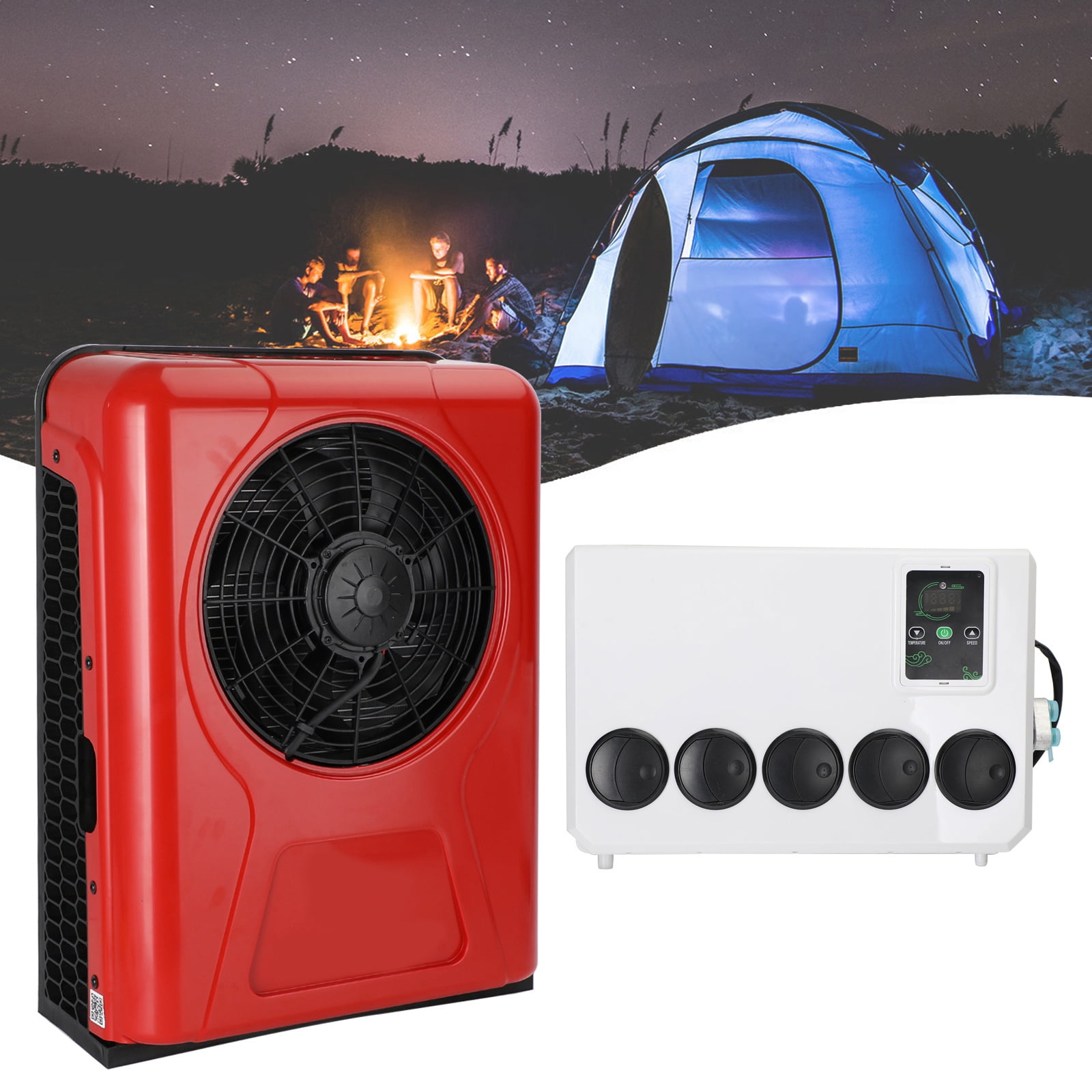 TOPTENG 12000 BTU 12V DC Split Parking Air Conditioner For RV Truck Vans Forklift Excavator Crane Construction Vehicle