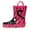 Pink Cat, variant on Kushyshoo Red Kids Rain Boots for Girls Toddler Waterproof Rubber Black Sole Panel with Easy-On Handles Size 12