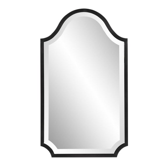 Tyler Dillon Stainless Steel Framed Hand Beveled Arched Shield Mirror 16"W x 27"H