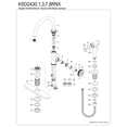 thumbnail image 3 of Kingston Brass KSD2437RNX Ostro Single-Handle 2-Hole Deck Mount Kitchen Faucet in Brushed Brass, 3 of 7
