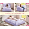 thumbnail image 5 of Hobestluk Bean Bag Chair Convertible Beanbag Chairs for Adults, 3 in 1 Bean Bag with Plush Faux Fur Cover, Adult Bean Bag Chair for Living Room, Bedroom (Purple, Queen), 5 of 9