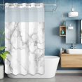 thumbnail image 6 of No Hook Shower Curtains with Snap-in Liner Set, Marble Grey White Waterproof Hotel Style Bathroom Shower Curtain, Cracked Rock Greyscale Fake Stone Breathable Mesh Top Window Bath Curtains 36''x72'', 6 of 9