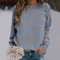 thumbnail image 3 of Gibobby Sudaderas navideñas Mujer Navidad vacaciones manga larga cuello redondo de nieve muñeco de nieve Santa hombro suéter sin capucha(Gris,CH), 3 of 4