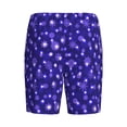 thumbnail image 2 of Haiem Beautiful Purple Snowflakes Men's Pajama Short with Soft Woven Cotton Elastic Waistband Sleep Short-Small, 2 of 9