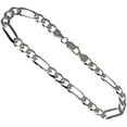 thumbnail image 3 of sterling Silver 6.6mm Figaro Link Chain Necklace Beveled Edges Nickel Free Italy 24 inch, 3 of 3
