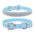 thumbnail image 1 of Collar para mascotas con brillantes diamantes de imitación, collar plano de malla con diamantes, cadena de PU para perros, suministros para mascotas con forma de baya, 1 of 6