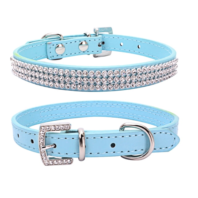 Collar para mascotas con brillantes diamantes de imitación, collar plano de malla con diamantes, cadena de PU para perros, suministros para mascotas con forma de baya
