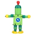 thumbnail image 3 of Juguetes de madera con personalidad, lindos robots, juguetes educativos y de aprendizaje para niños (verde), 3 of 12