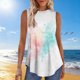 thumbnail image 1 of TaTaai Summer Women Random Print Tank Top Regular Fit Sleeveless Crew Neck Pullover Breathable Machine Washable No Fading Casual Fashion Daily Wear Top Gift, 1 of 6