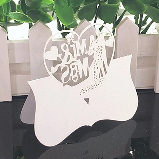 Tarjetas de encaje blancas con nombre, Decoración de mesa de boda, Mensaje de nombre, tarjeta de felicitación, decoración de fiesta de Navidad, 50 unidades