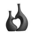 thumbnail image 4 of Juego de Jarrón de Cerámica, Maceta, Soporte para Contenedor de Flores, Jarrón Decorativo en Forma de Corazón para Decoración Del Hogar, Estantería Negro, 4 of 8