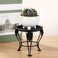 thumbnail image 6 of Single Tier Rustproof Vintage Round Metal Plants Stand, Decorative Flower Pot Holder Rack for Indoor Outdoor Living Room Balcony Patio Garden Corner, Heavy Duty Iron Planter Shelf for Home Greenery, 6 of 6