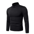 thumbnail image 2 of Men Slim Fit Turtleneck Sweater Casual Basic Knitted Long Sleeve Pullover Top Soft Comfort Winter Fashion, 2 of 6
