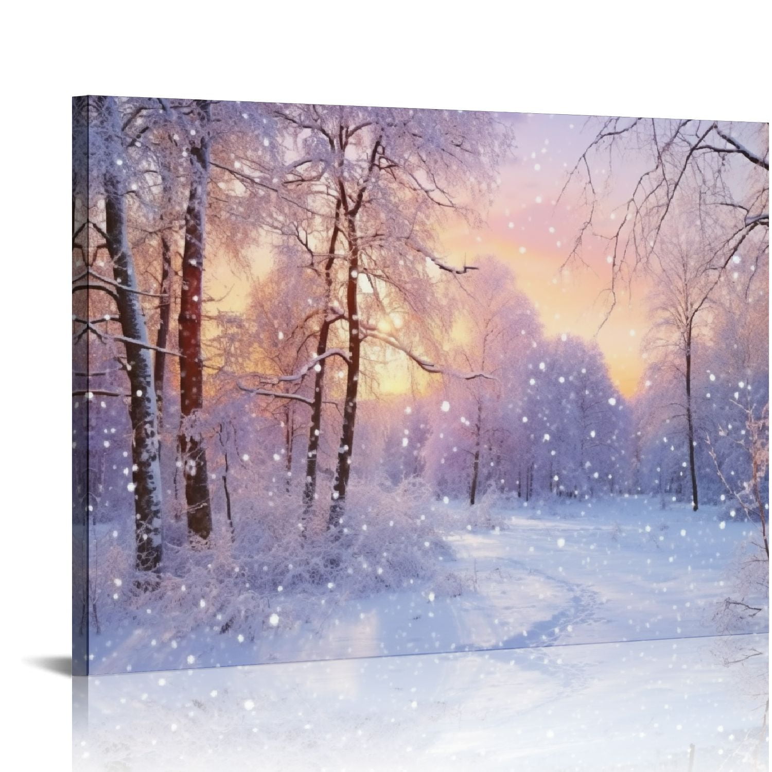 Designart ' Green Trees In Beautiful Winter Snow Landscape ' Traditional  Canvas Wall Art Print - Walmart.com, image size:1500x1500