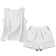 thumbnail image 7 of CHUMUD Womens Cotton Linen 2 Piece Matching Lounge Set Sleeveless Tank Top Shorts Set with Pockets Summer Casual Going Out, 7 of 7