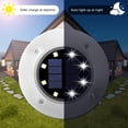 thumbnail image 4 of 8 Pack 8 LED Solar Disk Lights, Outdoor Solar Ground Landscape Light for Garden Patio Decor, Cool White, 4 of 8