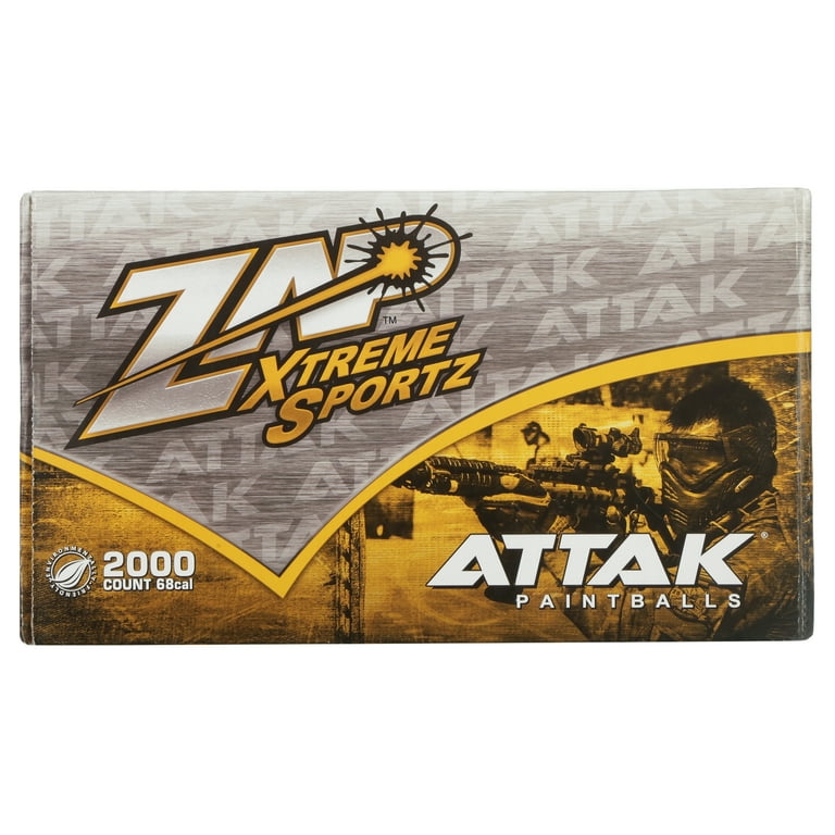 Zap Xtreme Sportz Attak Paintballs 2,000 count .68 Caliber, Yellow