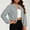 Gray, variant on Women's Fall Winter Zip up Jacket Crew Neck Long Sleeve Solid Color Plus Size Casual Coat Lightweight Outerwear with Pockets XL-5XL Black
