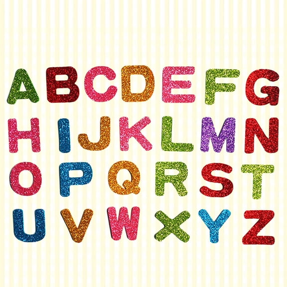 MUSEYA 52Pcs Assorted Color Playroom Wall Decor ABC Wall Decals For Parents And Kids