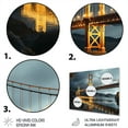 thumbnail image 3 of Designart "Golden Gate Monochrome Yellow Bridge I" Architecture Metal Art Living Room, 3 of 5