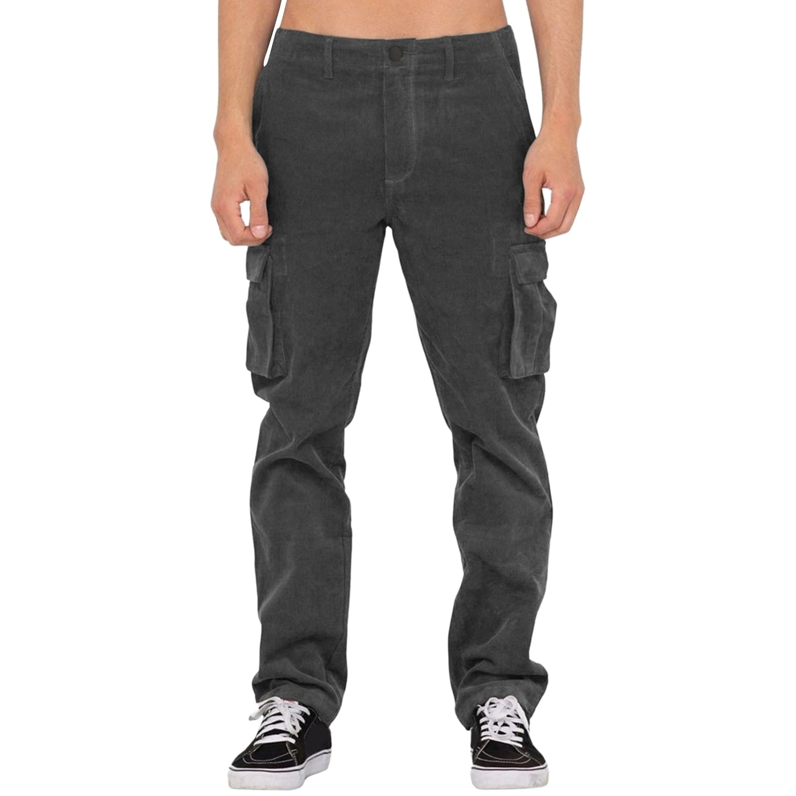 zuwimk Pants For Men,Men's Slim Fit Vintage Comfort Stretch Cargo Pant  Gray,XL 