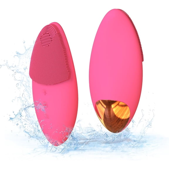Bella Ciao 12-Speed Facial Cleansing Brush, Rechargeable Silicone Face Scrubber for Exfoliating, Pink