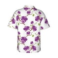 thumbnail image 3 of Uemuo Orchids Flowers Printed Regular Fit Short Sleeve Casual Hawaiian Shirt for Men,Aloha shirt,Tropical shirt,Floral print shirt,Vacation Beach shirt-XX-Large, 3 of 9
