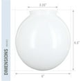 thumbnail image 2 of KOR - K21815 6-Inch White Glass Globe Lamp Shade 3-1/4-Inch Fitter Opening Replacement, 2 of 4