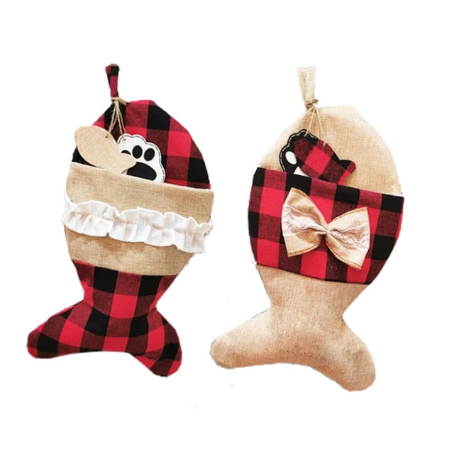 Calcetín Navideño, Bolsa De Dulces, Calcetines Navideños, Bolsa De Regalo, Decoración Navideña Navideña 2 Uds., Sweethay HA043625-02